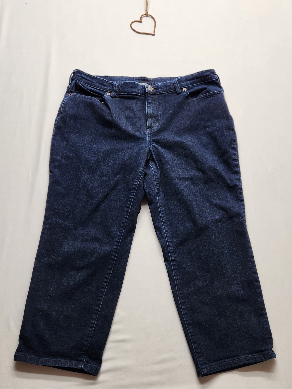 ⭐️Duluth Trading Co Women’s Daily Denim Capri Jeans Dark Wash Stretch Size 16